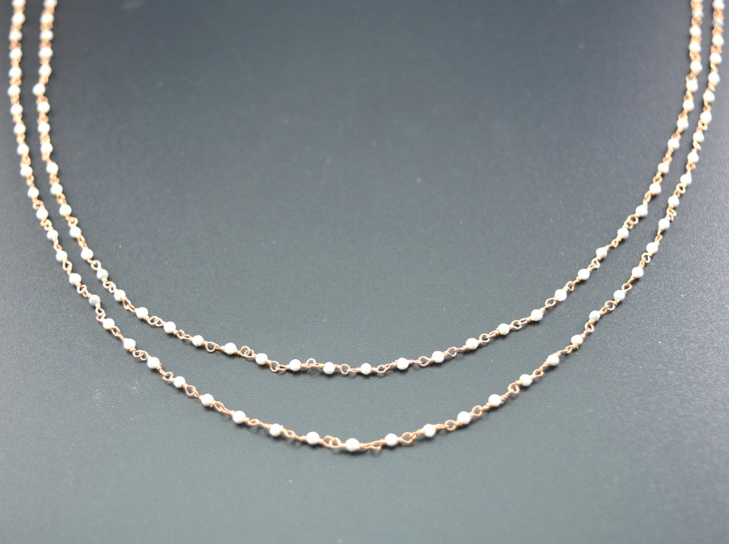 Radiant 925 Silver Rosary Chain - Howlite 2mm