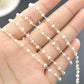 Unique 925 Silver Gold Rosary Chain - Pearl 2mm