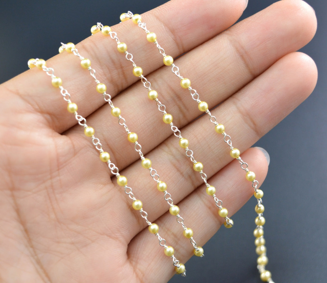 Radiant Rosary Chain - Pearl 925 Silver 2mm