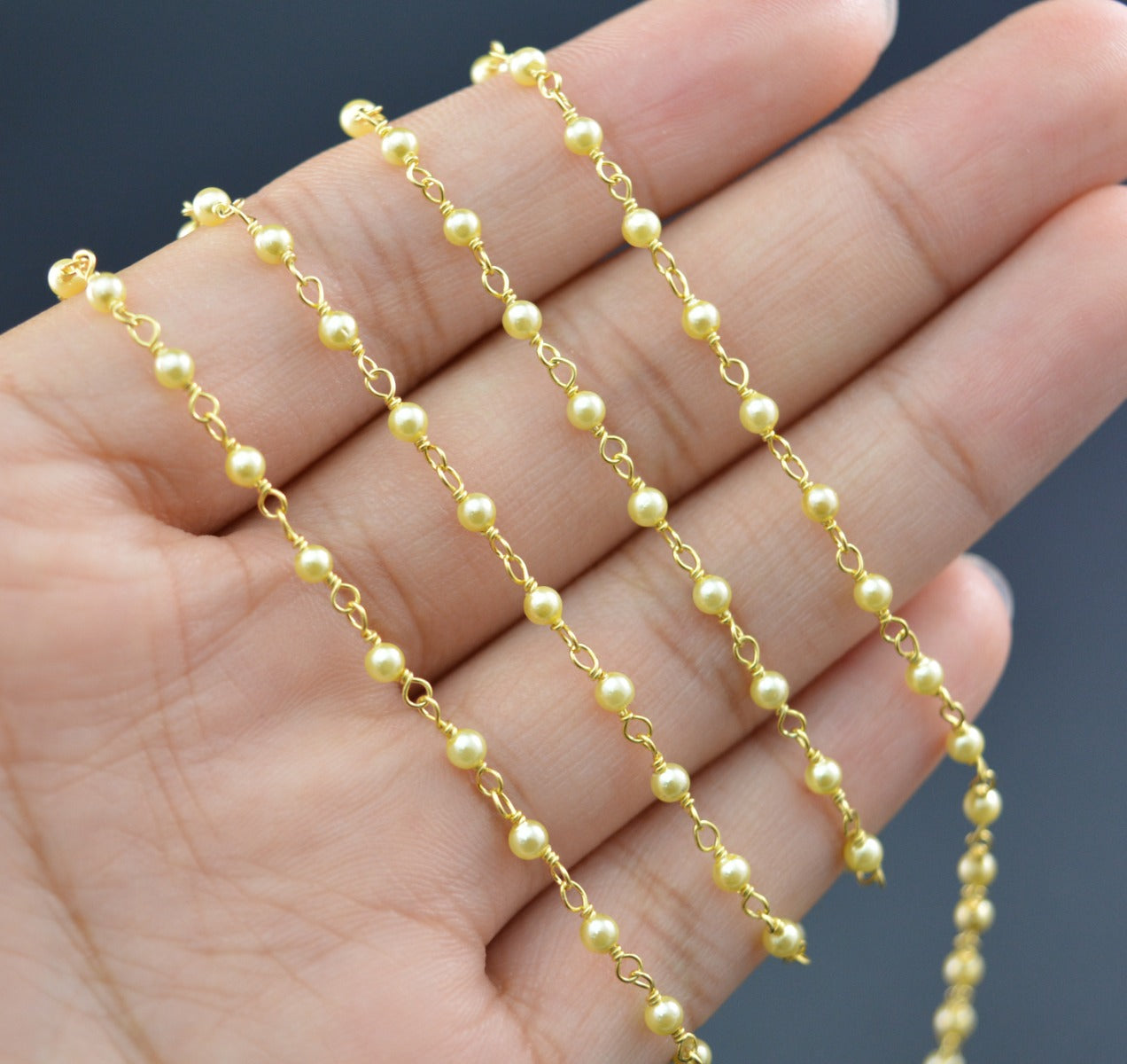 Radiant Rosary Chain - Pearl 925 Silver 2mm