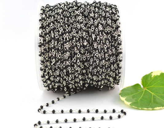 Elegant 925 Silver Gold Rosary Chain - Spinel 2mm