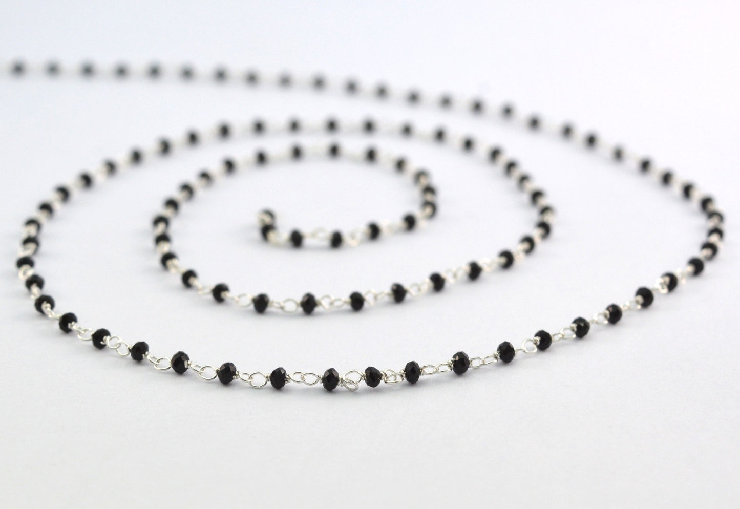 Elegant 925 Silver Gold Rosary Chain - Spinel 2mm