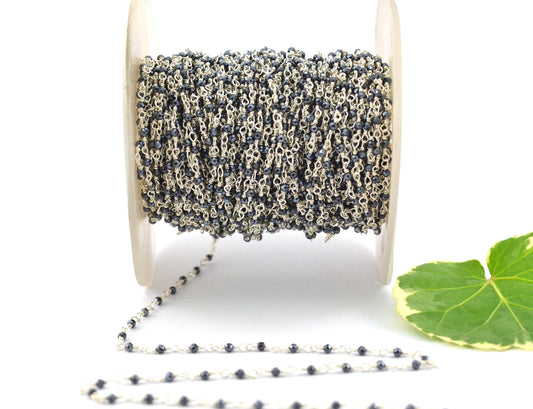 Delicate 925 Silver Gold Rosary Chain - Spinel 2.00mm