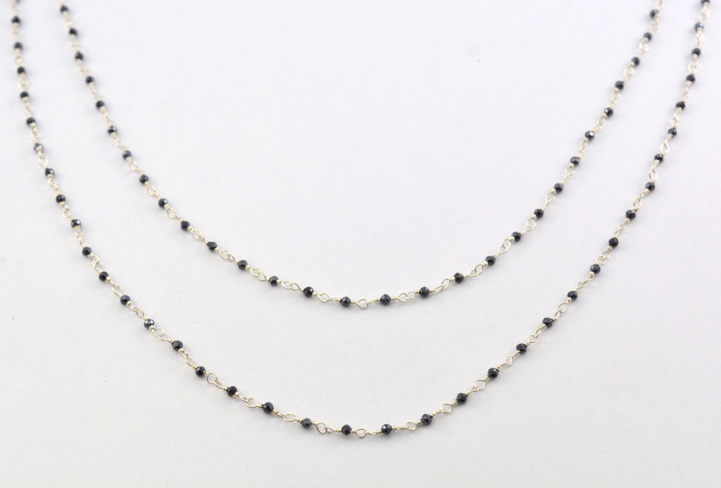 Delicate 925 Silver Gold Rosary Chain - Spinel 2.00mm