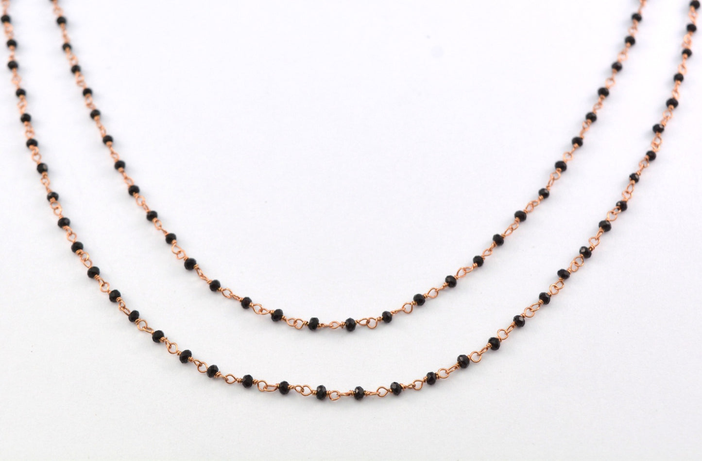 Delicate 925 Silver Gold Rosary Chain - Spinel 2.00mm