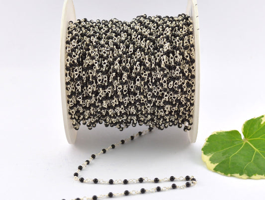 Vintage Spinel Rosary Chain in 925 Silver Gold -