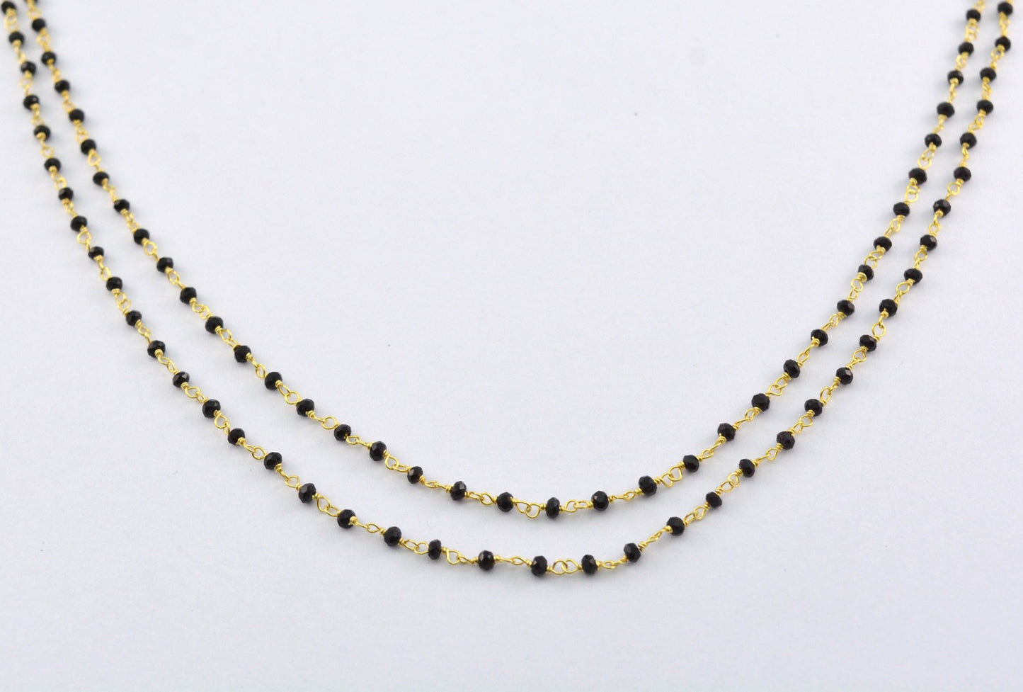 Vintage Spinel Rosary Chain in 925 Silver Gold -