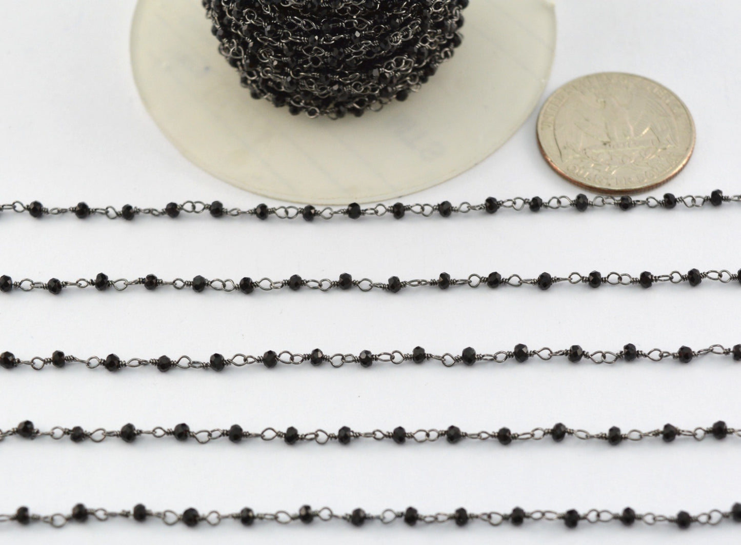 Vintage Spinel Rosary Chain in 925 Silver Gold -