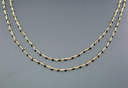 Spinel Rosary Chain - 925 Silver, 2mm - view 3