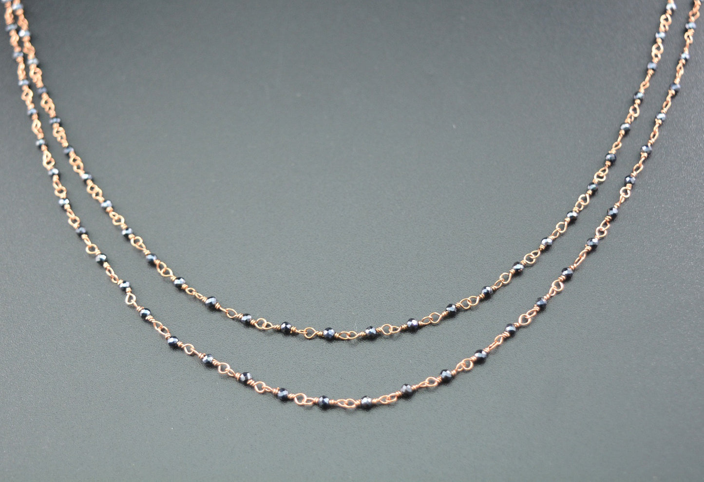 Spinel Rosary Chain - 925 Silver, 2mm