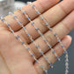 Gorgeous Rosary Chain - Stone 925 Silver Gold 2mm