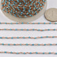 Turquoise Rosary Chain - 925 Silver Gold, 2mm
