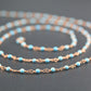 Turquoise Rosary Chain - 925 Silver Gold, 2mm