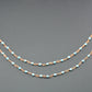 Turquoise Rosary Chain - 925 Silver Gold, 2mm
