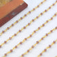 Gorgeous 925 Silver Gold Rosary Chain - Chalcedony 2mm