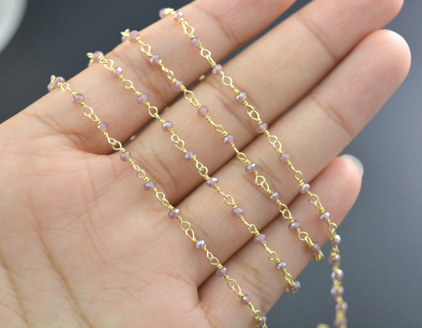 Radiant Rosary Chain - Stone 925 Silver 2mm