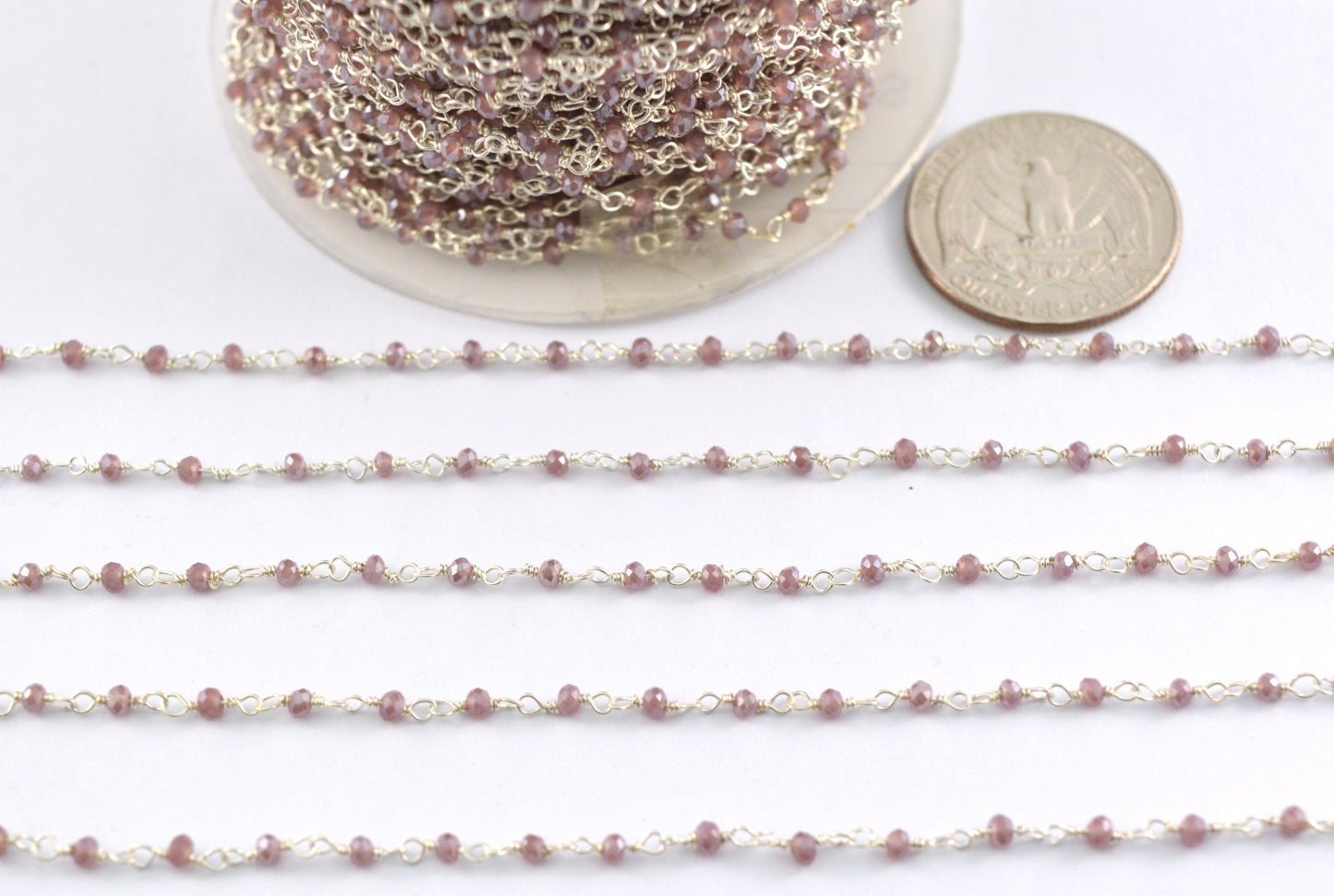 Radiant Rosary Chain - Stone 925 Silver 2mm