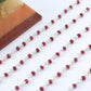 Stylish Ruby Rosary Chain in 925 Silver Gold - 2mm