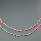 Stylish Ruby Rosary Chain in 925 Silver Gold - 2mm