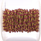 Stylish Ruby Rosary Chain in 925 Silver Gold - 2mm
