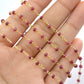 Stylish Ruby Rosary Chain in 925 Silver Gold - 2mm