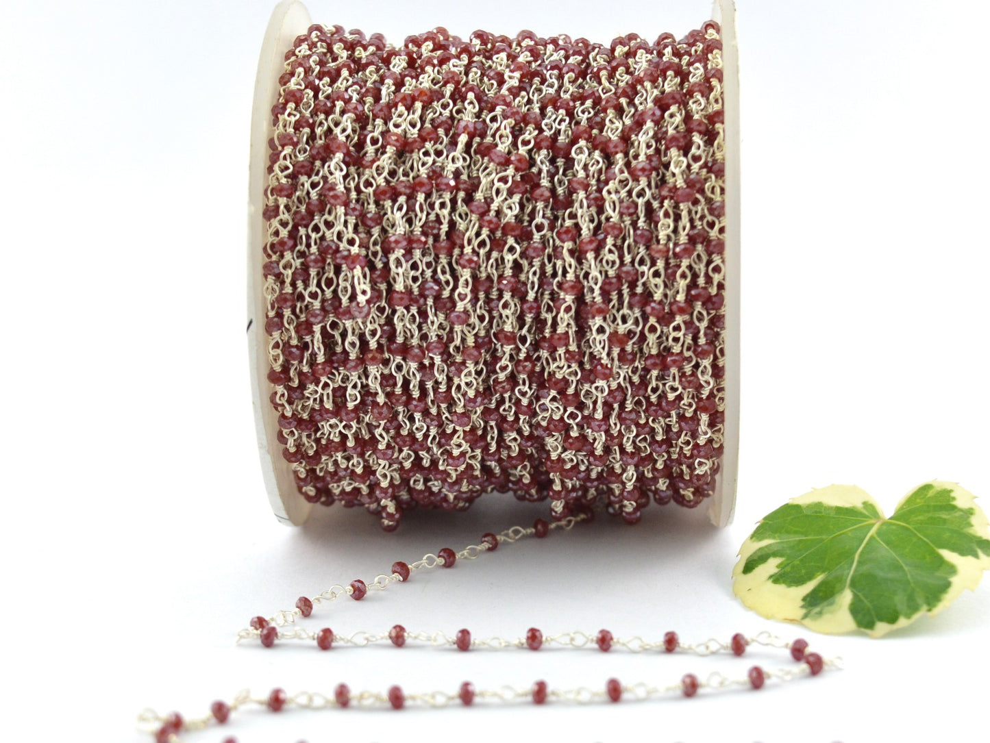 Beautiful 925 Silver Rosary Chain - Chalcedony 2mm