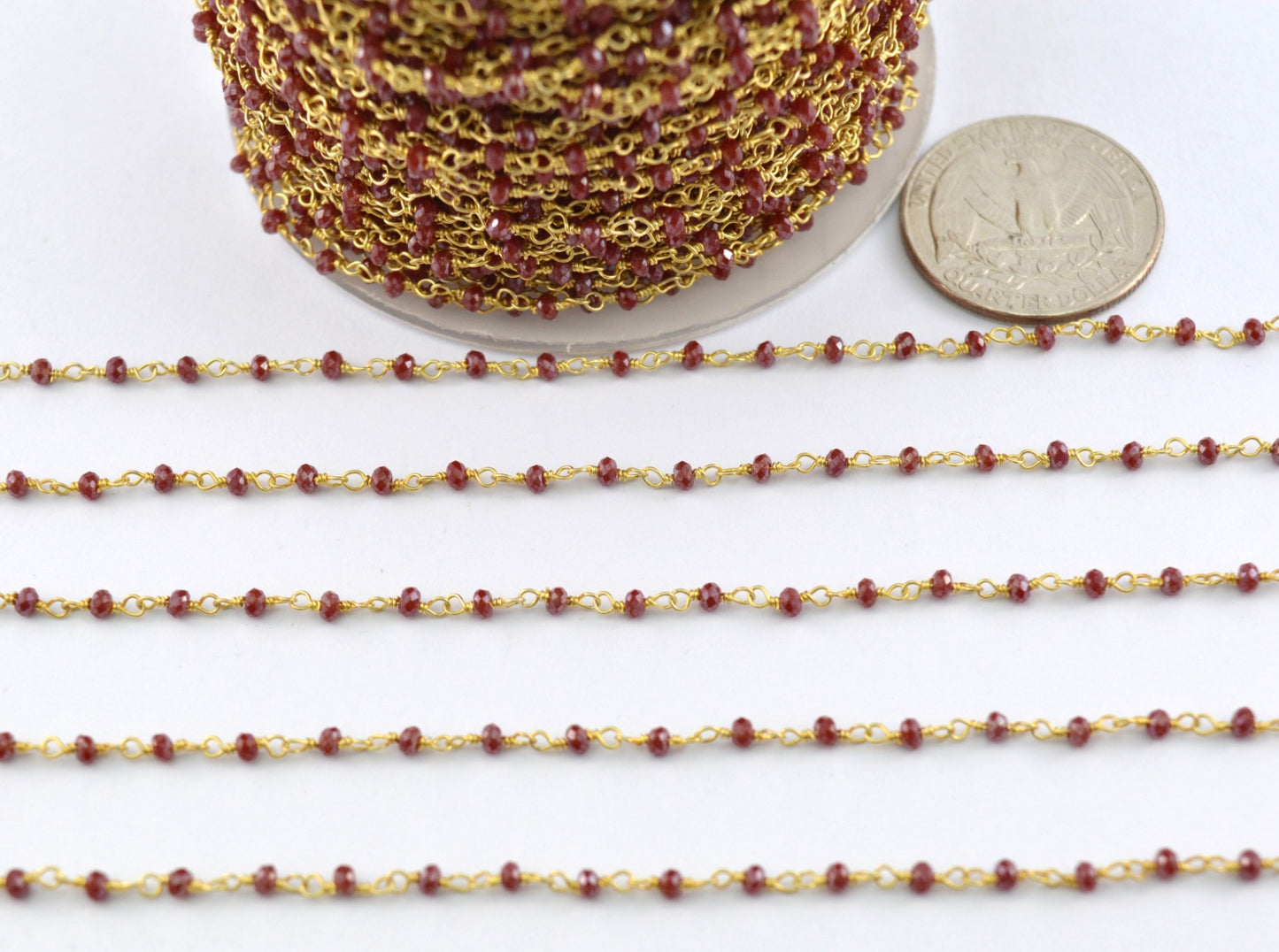 Beautiful 925 Silver Rosary Chain - Chalcedony 2mm