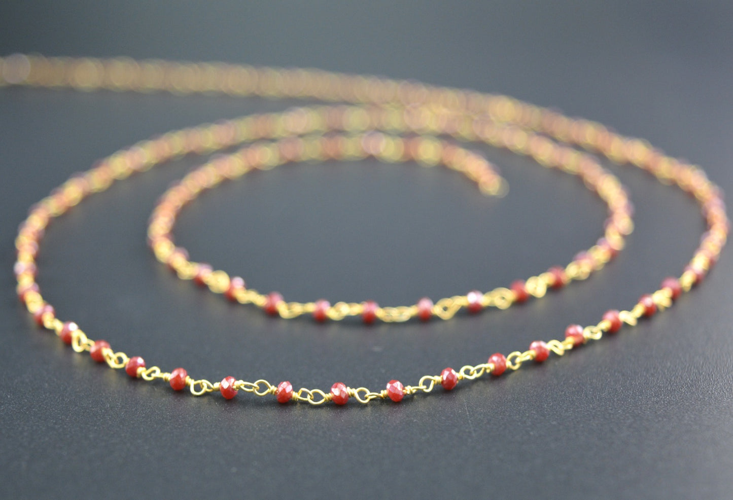 Beautiful 925 Silver Rosary Chain - Chalcedony 2mm