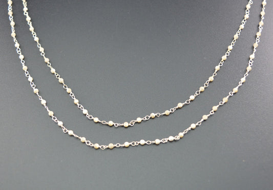 Trendy Rosary Chain - Pearl 925 Silver 2mm - view 3