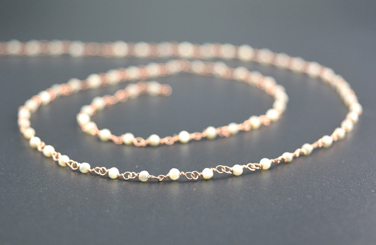 Trendy Rosary Chain - Pearl 925 Silver 2mm