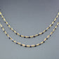 925 Silver Gold Rosary Chain with Sapphire - 2mm