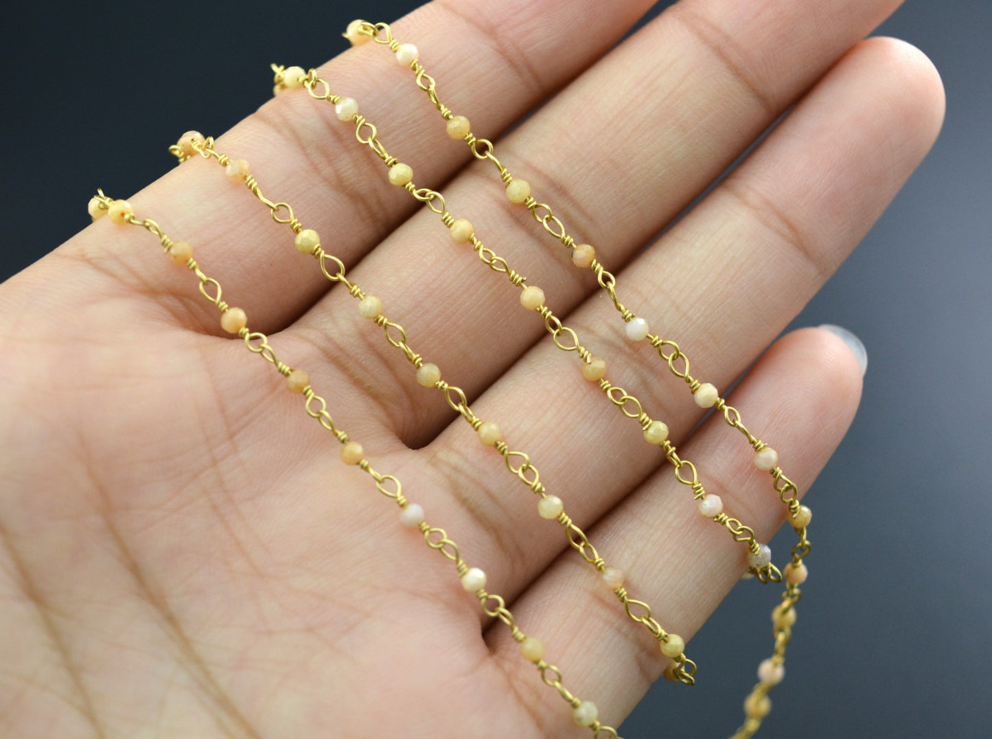 Opal Rosary Chain - 925 Silver, 2mm