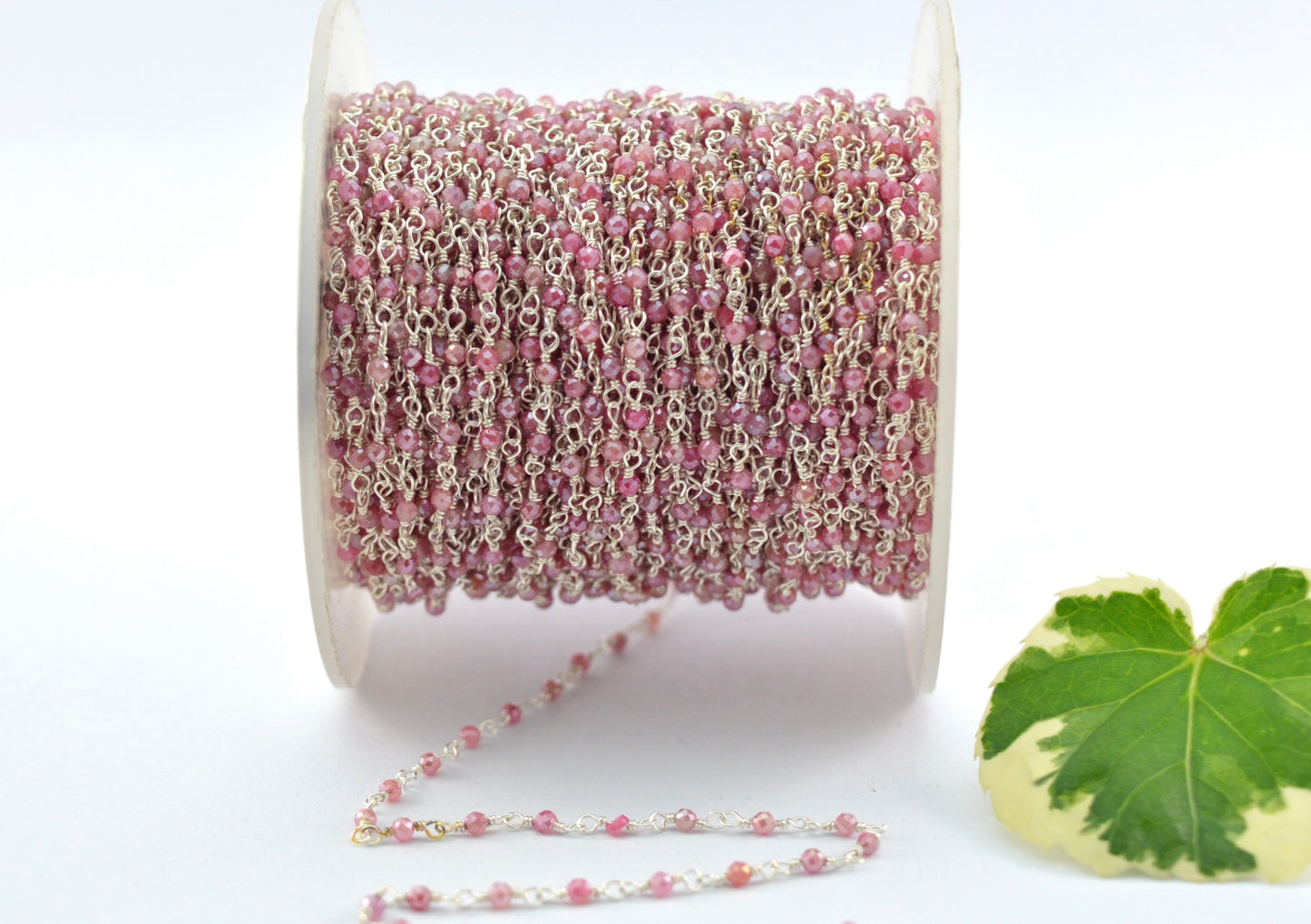 Graceful Rosary Chain - Stone 925 Silver Gold 2mm