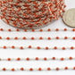 Radiant Coral Rosary Chain in 925 Silver Gold - 2mm