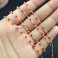 Radiant Coral Rosary Chain in 925 Silver Gold - 2mm