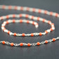 Radiant Coral Rosary Chain in 925 Silver Gold - 2mm