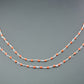 Radiant Coral Rosary Chain in 925 Silver Gold - 2mm