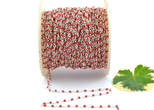 Stunning 925 Silver Gold Rosary Chain - Stone 2mm