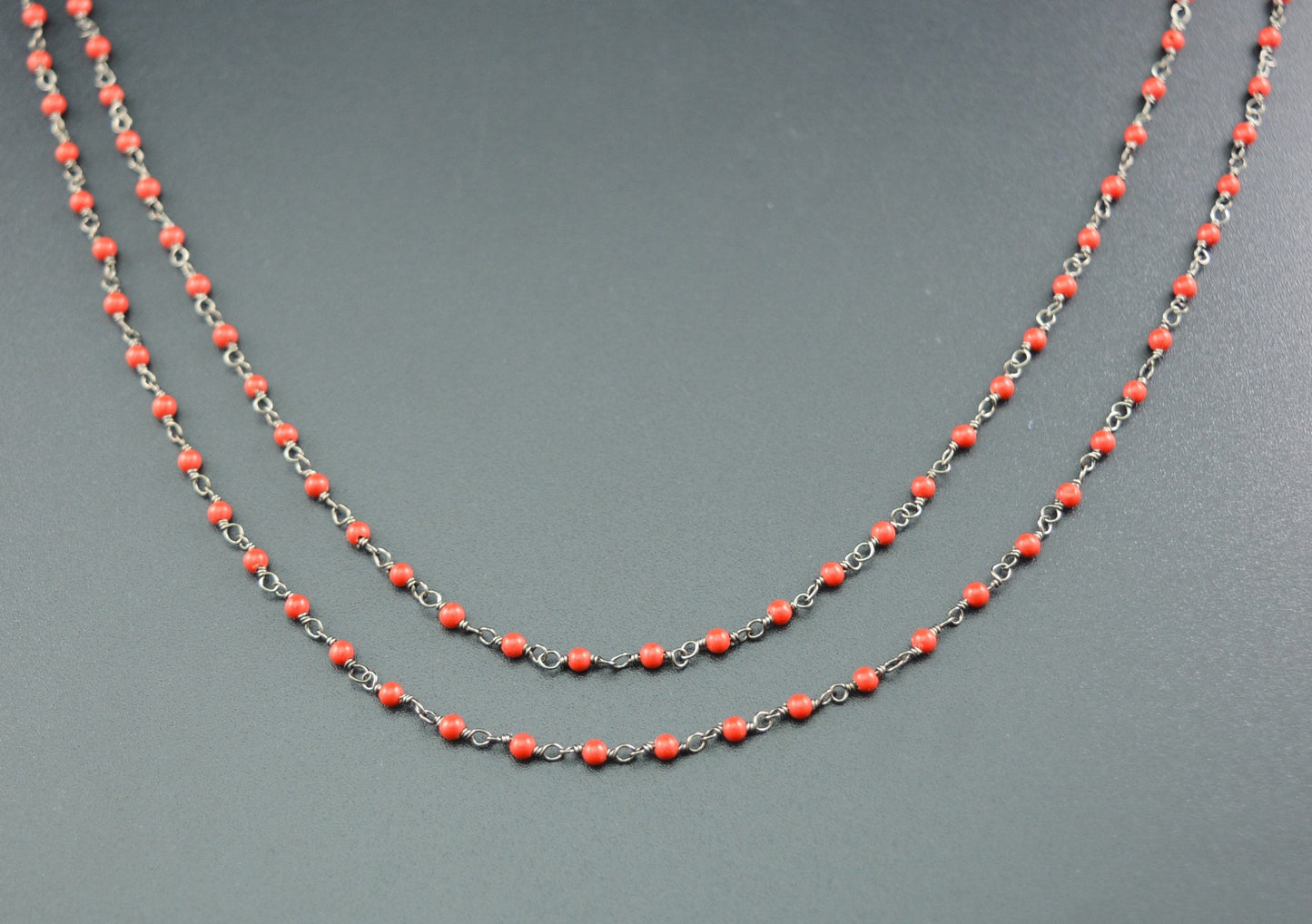 Stunning 925 Silver Gold Rosary Chain - Stone 2mm