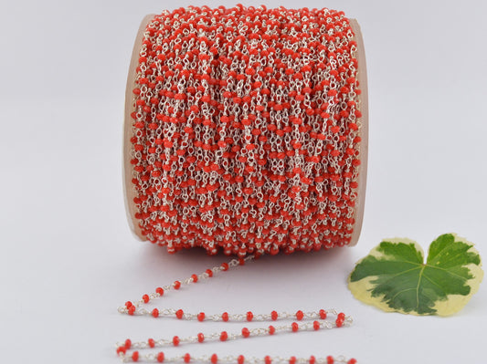 925 Silver Rosary Chain with Chalcedony - 2mm