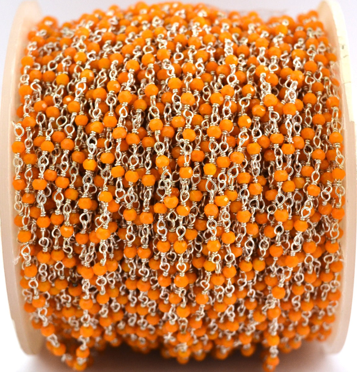 Handmade Rosary Chain - Chalcedony 925 Silver Gold 2mm