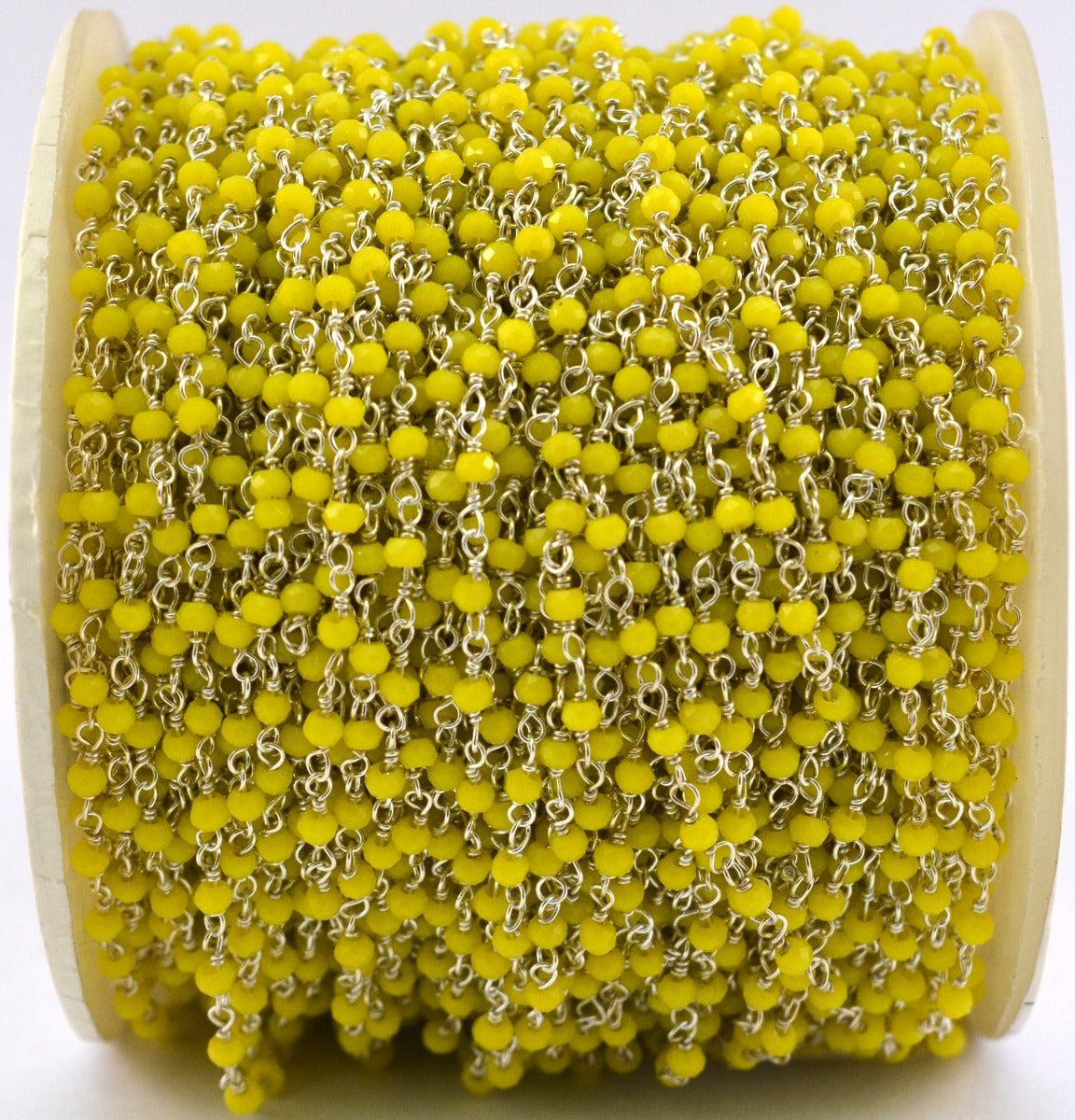 925 Silver Gold Rosary Chain with Chalcedony - 2mm