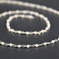 Charming 925 Silver Gold Rosary Chain - Moonstone 2mm