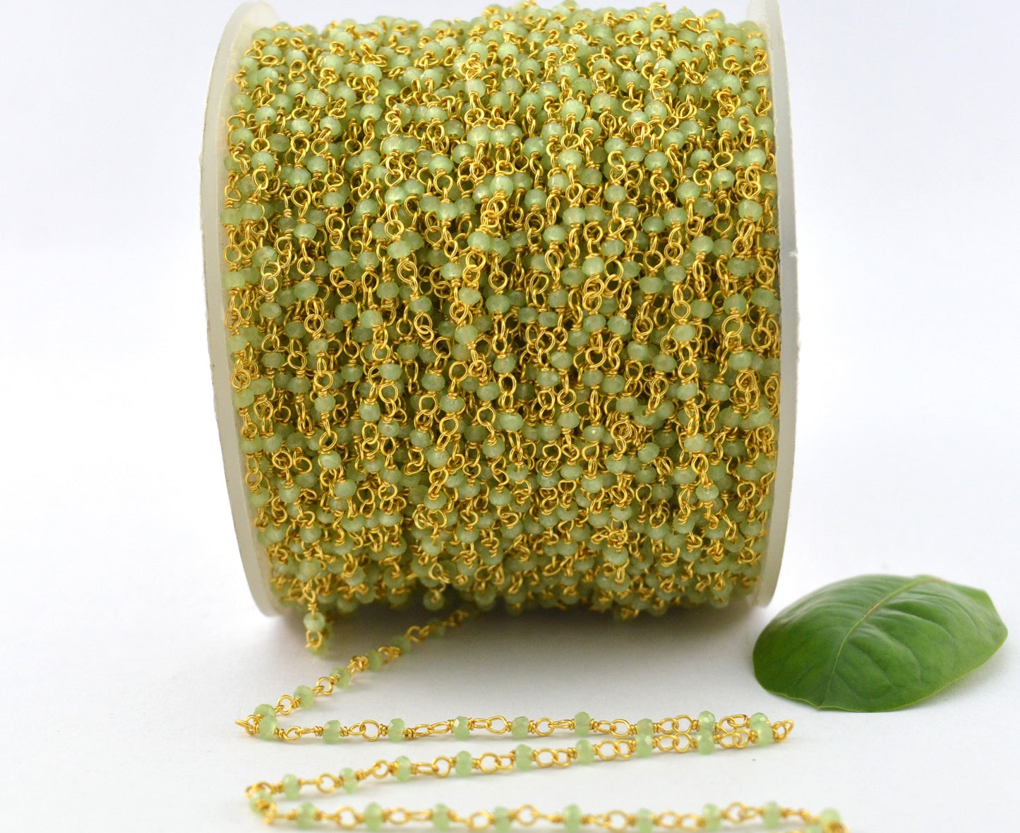 Chalcedony Rosary Chain - 925 Silver, 2mm