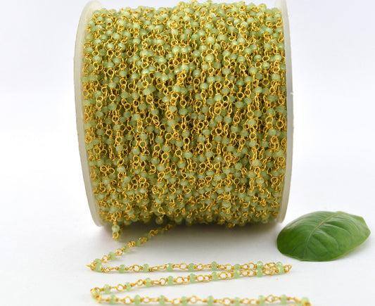 Chalcedony Rosary Chain - 925 Silver, 2mm