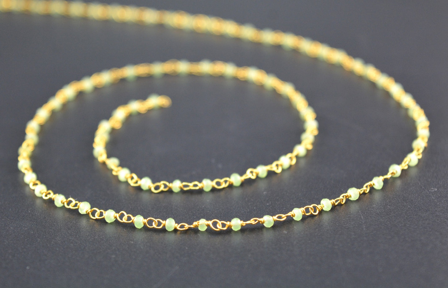 Chalcedony Rosary Chain - 925 Silver, 2mm