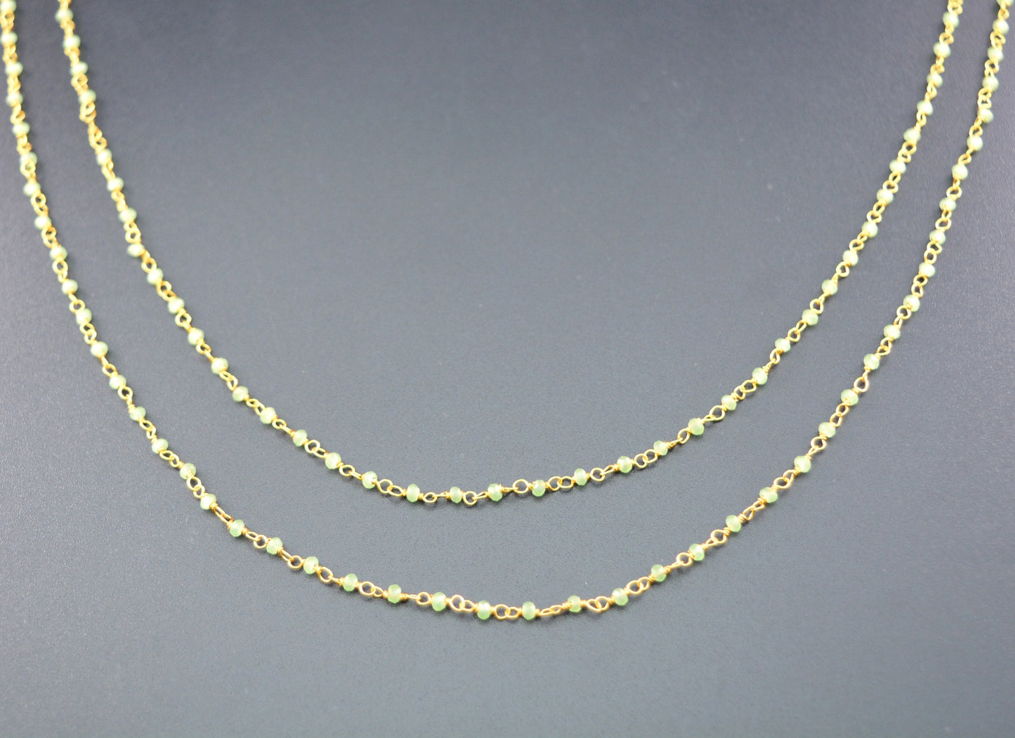 Chalcedony Rosary Chain - 925 Silver, 2mm