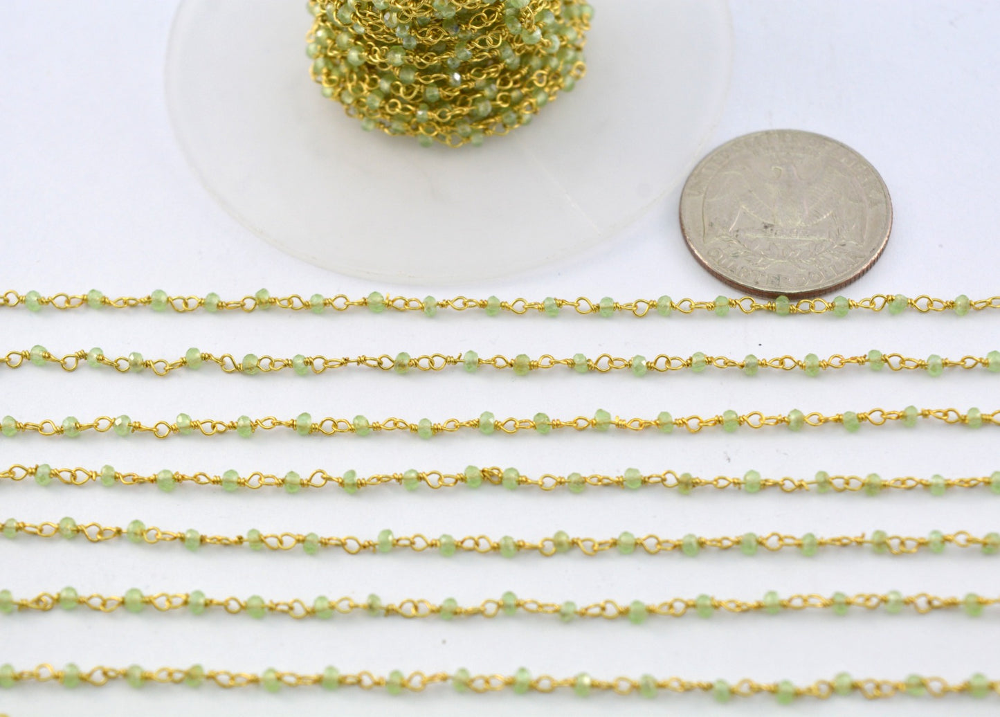 Chalcedony Rosary Chain - 925 Silver, 2mm