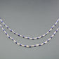 Handmade 925 Silver Gold Rosary Chain - Lapis 2mm