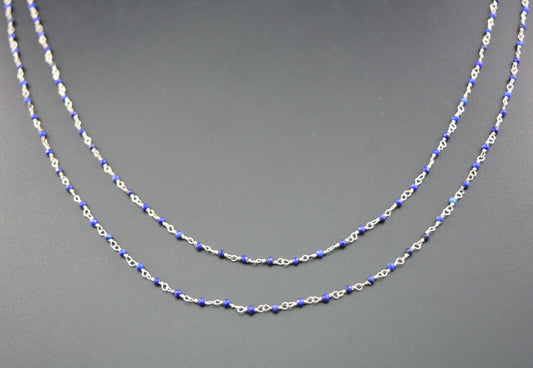 Lapis Rosary Chain - 925 Silver, 2mm - view 3
